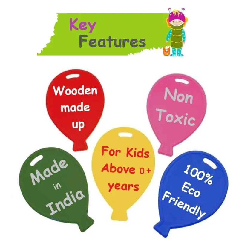 Wooden Rattles Musical Toys for Baby - Set of 4 pcs