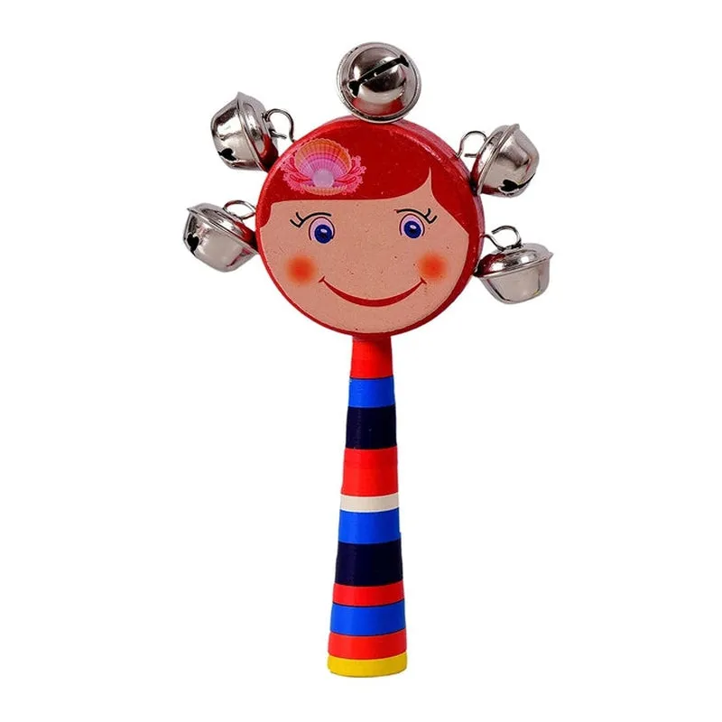 Wooden rattles toys for  Kids set of 4 pcs - multicolor