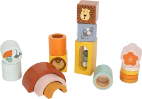 Wooden Safari Explorer's Sensory Tactile Sound Building Blocks