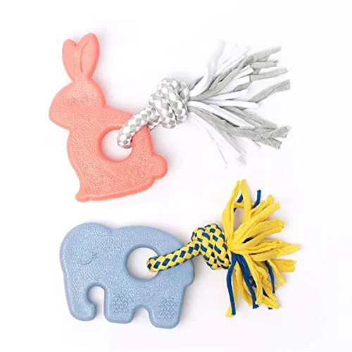 Zippy Paws ZippyTuff Teethers Bunny Rope and Chew Puppy Dog Toy - Small